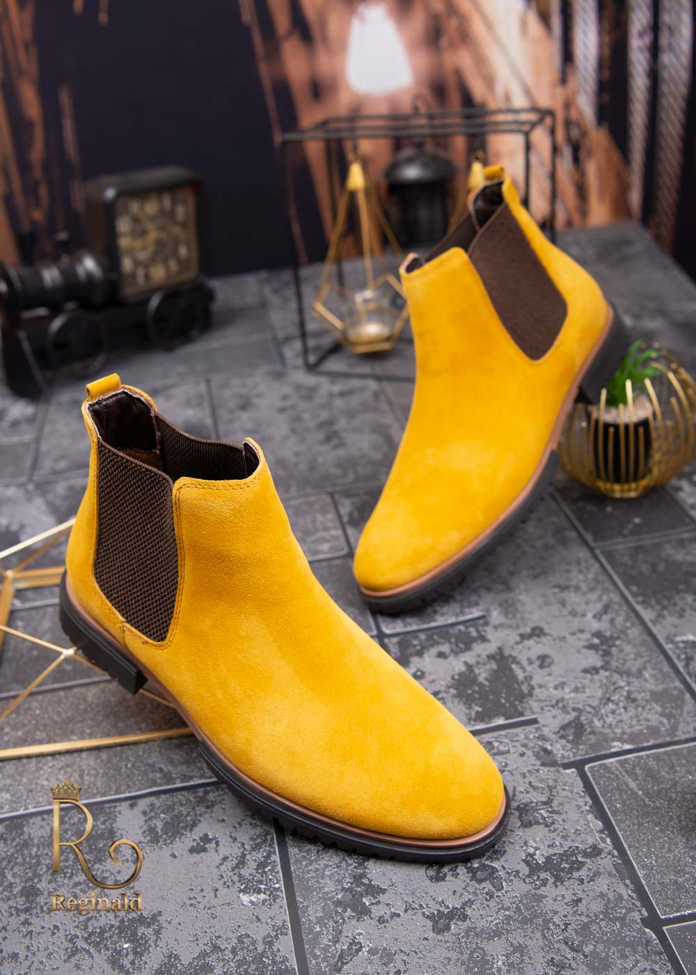 Stivali di gomma nel colore giallo per uomo