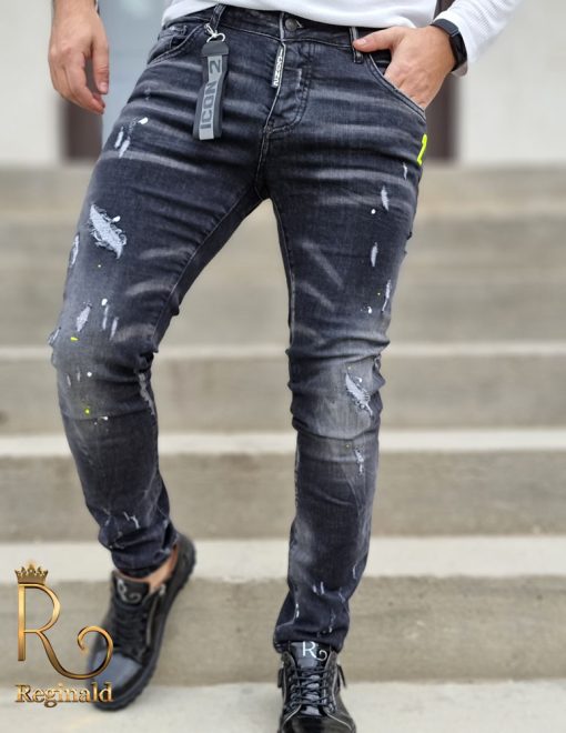 Blugi Denim Premium de bărbați, conici, slim fit,  2021 - BG798 - imagine 3