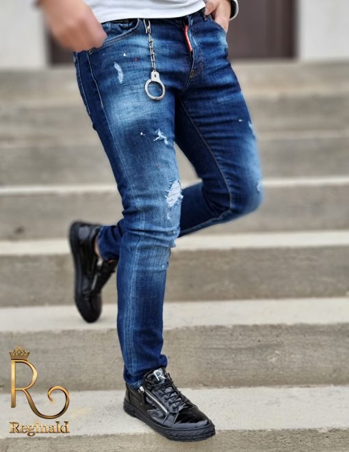 Blugi Denim Premium de bărbați, conici, slim fit,  2021 - BG802 - imagine 5