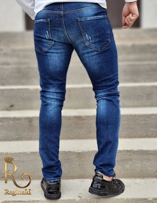 Blugi Denim Premium de bărbați, conici, slim fit,  2021 - BG802 - imagine 6