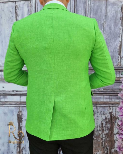 Sacou de barbati, Slim-Fit, verde aprins - SC417 - imagine 4