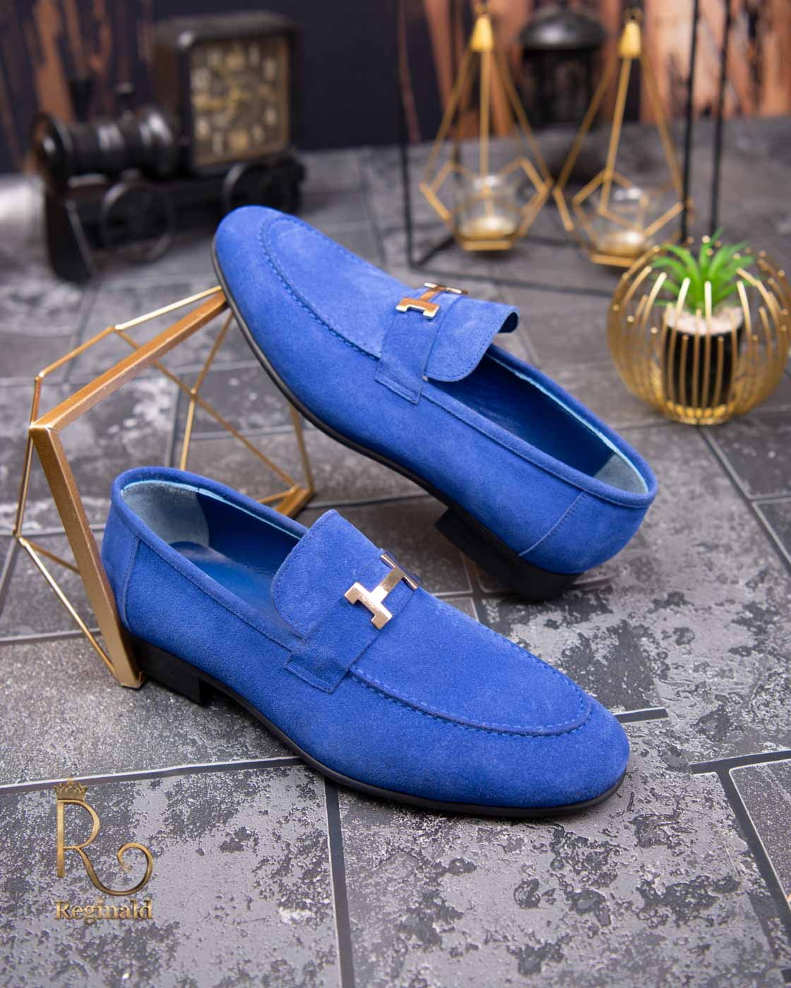Pantofi Loafers de barbati albastru, din piele naturala Reginald - P1396