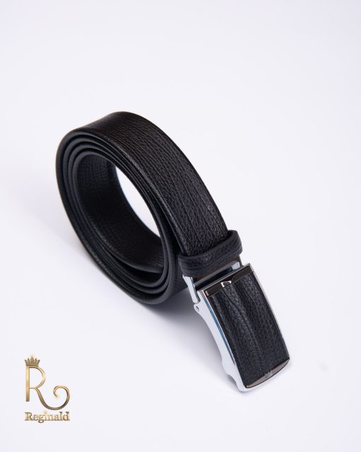 Curea din piele neagra cu catarama metalica  - CP295
