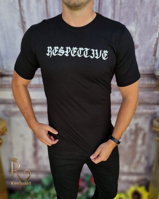 Tricou de bărbați, Slim Fit, Negru cu imprimeu - TR1022