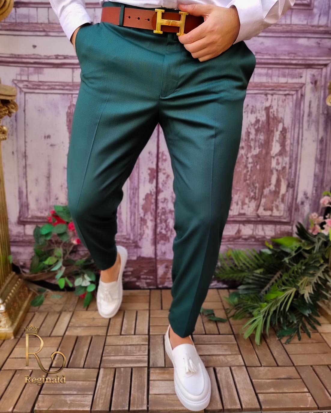 Green Dress Pant | Wedding Green Dress Pants | SAINLY