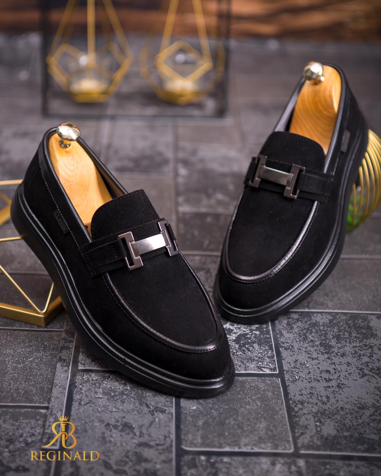 Mocasini de barbati casual, negru , talpa inalta ultra-usoara – AD625