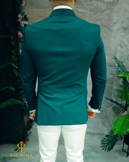 Sacou de bărbați, Double Breasted, Verde, Slim Fit - SC827 - imagine 5