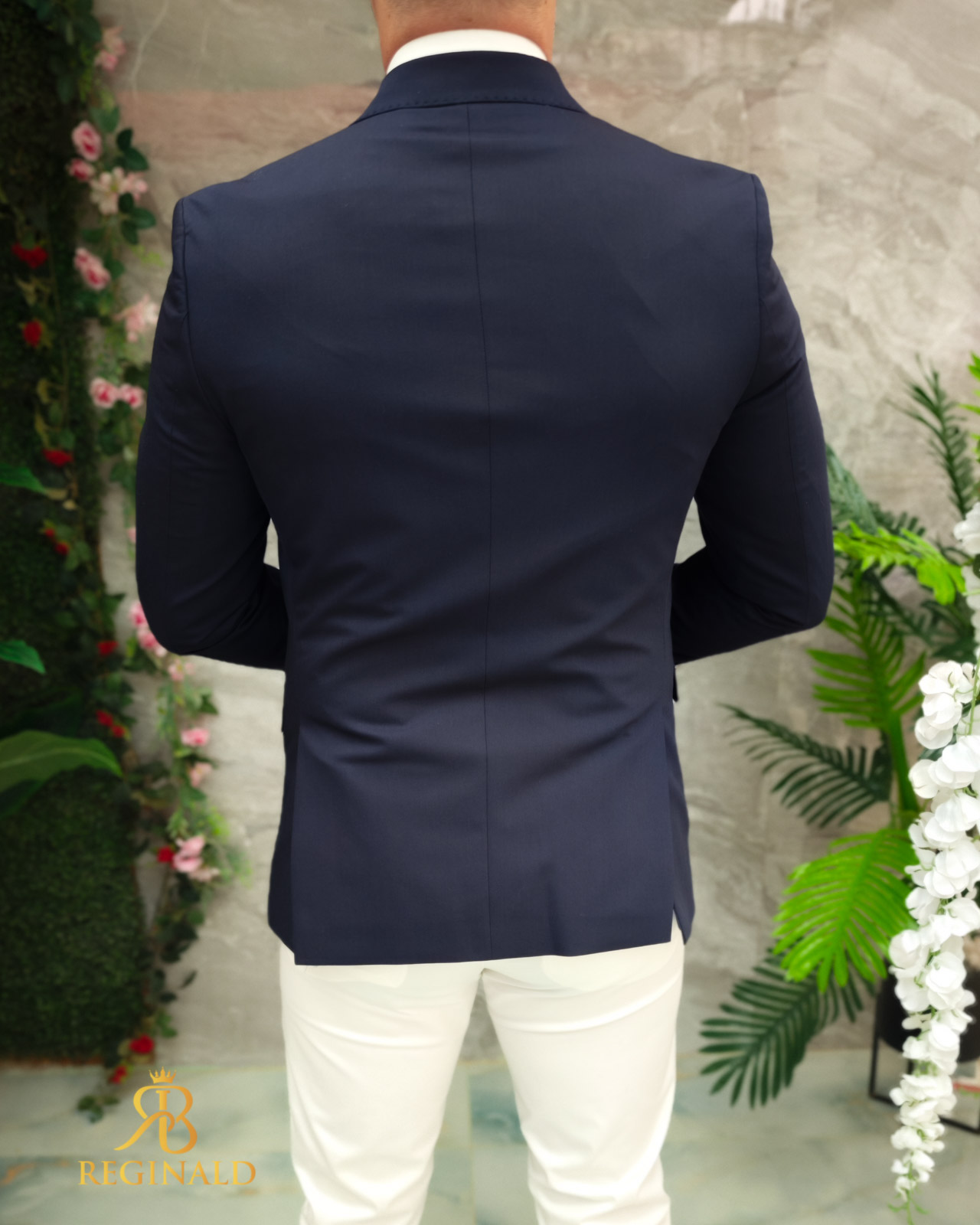 Sacou de bărbați, Double Breasted, Bleumarin, Slim Fit - SC823 - 1 | YEO