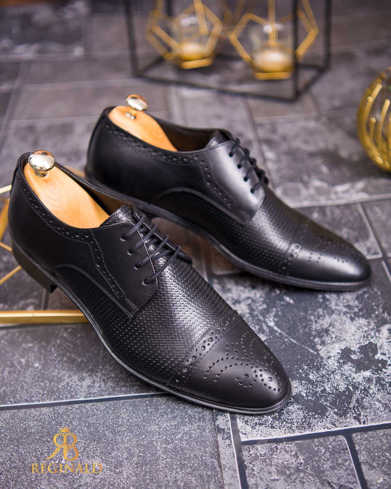 Pantofi de barbati, negru, din piele naturala- P1827