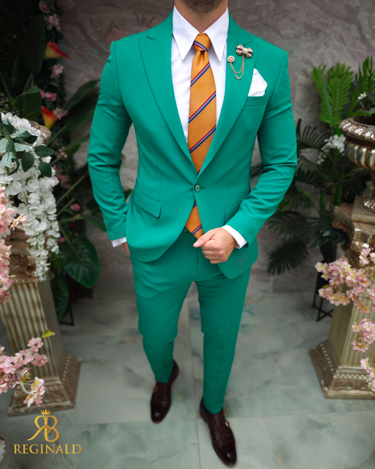 Costum de bărbați, Verde : Sacou si Pantalon - C4968