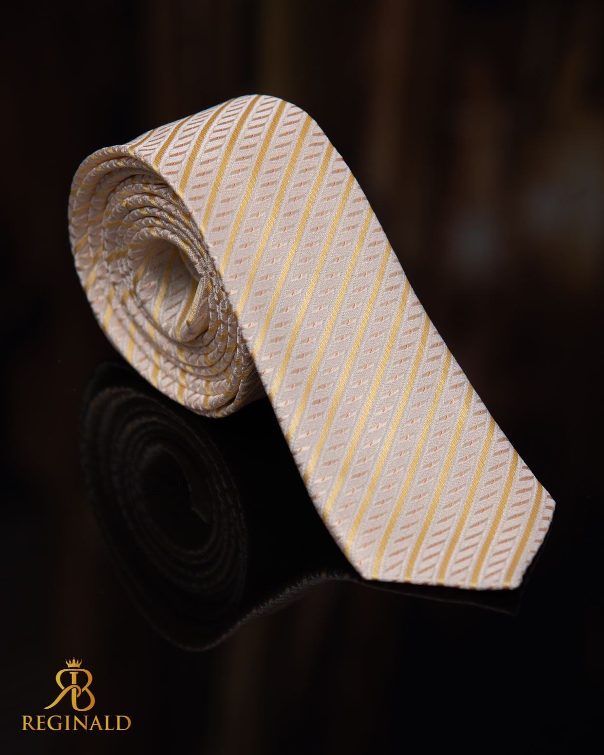Cravata de bărbați, Crem cu model - CV1009