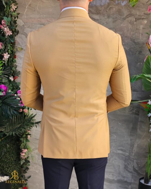 Sacou Maro deschis de bărbați, Double Breasted, croiala Slim Fit- SC1060 - imagine 9