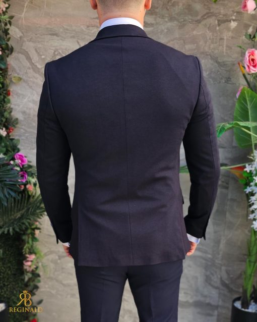 Sacou Bleumarin de bărbați, croiala Slim Fit- SC1062 - imagine 6