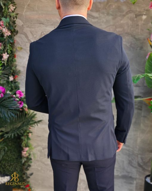 Sacou Bleumarin de bărbați, croiala Slim Fit- SC1049 - imagine 5