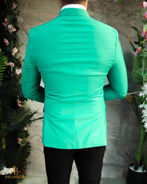 Sacou Verde de bărbați, Double Breasted, croiala Slim Fit- SC1042 - imagine 4