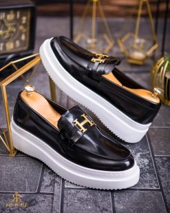 Mocasini de barbati casual, negri, talpa inalta ultra-usoara – AD757
